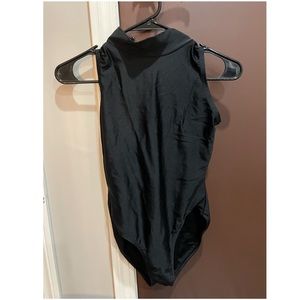 High-neck black leotard